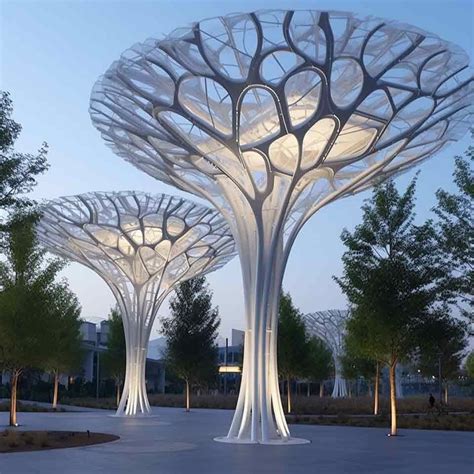 White Modern Large Metal Tree Light Sculptures For Sale DZ 1532 In 2024