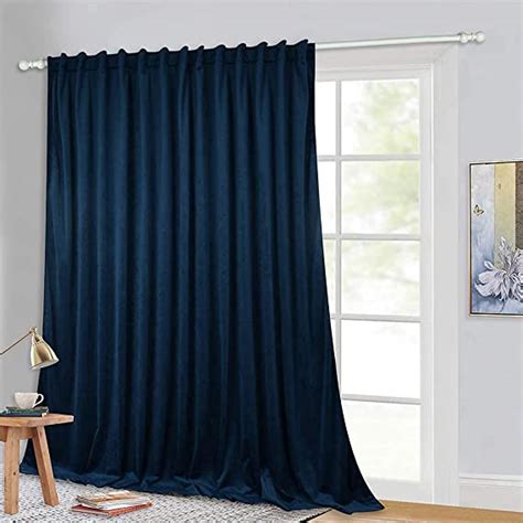 Stangh Extra Long Backdrop Curtains Navy Blue Velvet