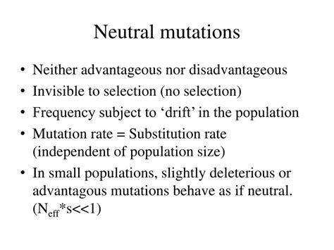 PPT - Neutral mutations PowerPoint Presentation, free download - ID:1901052