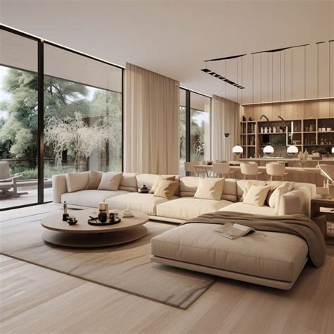 Beige modern living room | Bedroom design, House design, Living room ...