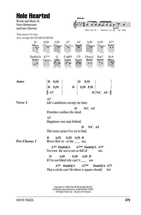 Hole Hearted by Extreme - Guitar Chords/Lyrics - Guitar Instructor