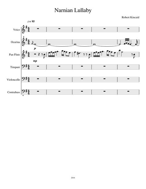 Narnian Lullaby Sheet Music For Cello Vocals Contrabass Timpani