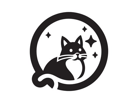 a black and white logo of a cat 46888165 Vector Art at Vecteezy