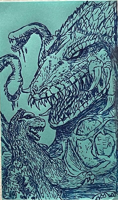 Godzilla Vs Biollante Pen Drawing By Gojira Kun92 On Deviantart