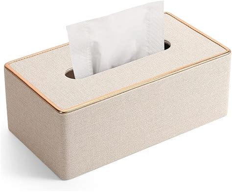 Tissue Box Cover Pu Leather Tissue Box Holder Rectangular Kleenex Box