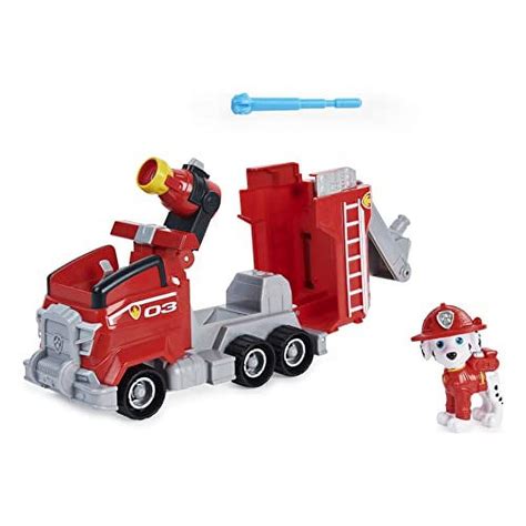 Paw Patrol Marshalls Deluxe Movie Transforming Fire Truck Toy Car With Collectible Action