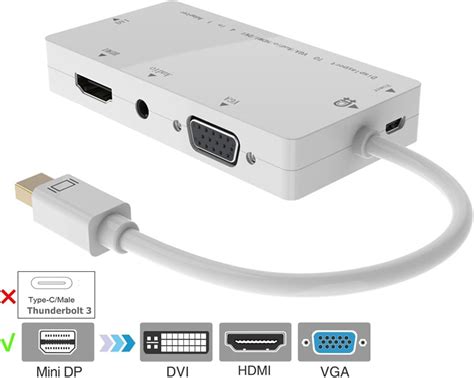 YIWENTEC 4 In 1 Mini Displayport Auf HDMI DVI VGA Adapterkabel Mit