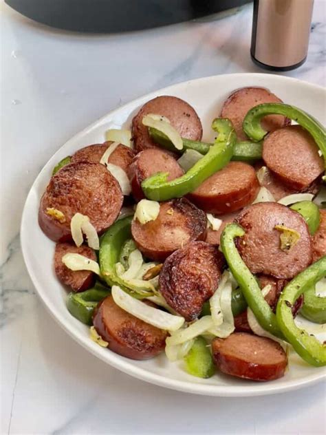 Air Fryer Kielbasa And Peppers Tasty Oven