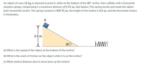 Solved An object of mass 10 kg is released at point A, | Chegg.com 