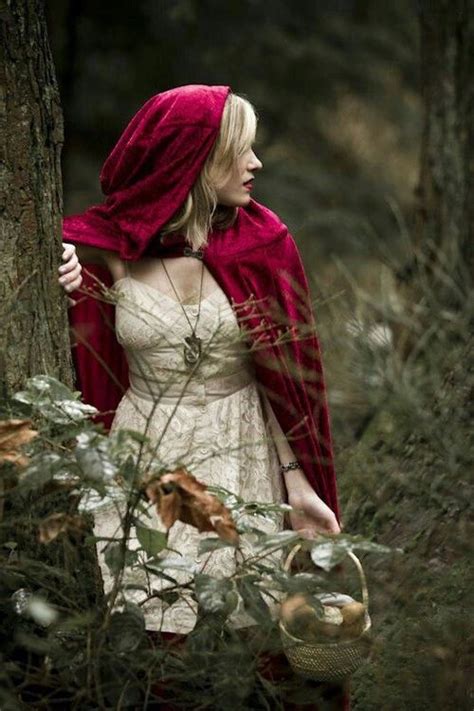 Little Red Riding Hood In The Woods Fairytale Photoshoot Red Riding