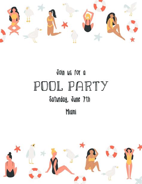 Premium Vector Pool Beach Party Invitation Template Card