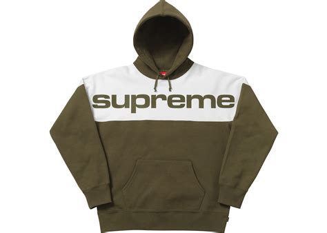 Supreme Blocked Hoodie Dark Olive Herren Fw17 De