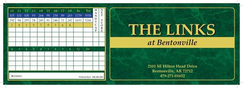 Scorecard - The Links at Bentonville