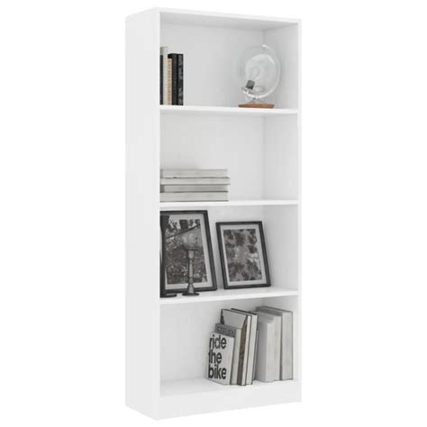 Bibliothèque à 4 niveaux Blanc 60x24x142 cm Aggloméré YIN Cdiscount