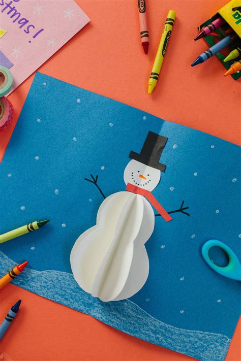 Kerst Knutselen Voor Kinderen Hoe Maak Je Een 3D Sneeuwpop Kaart