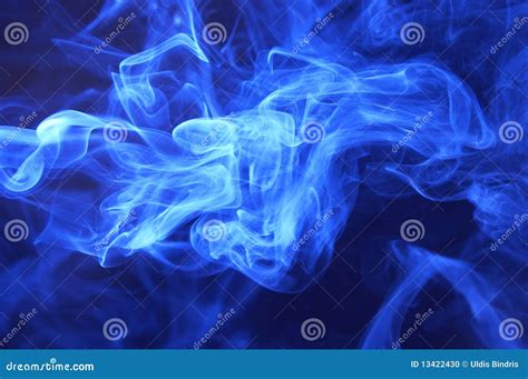 Blue Smoke Abstract Background Stock Photo Image