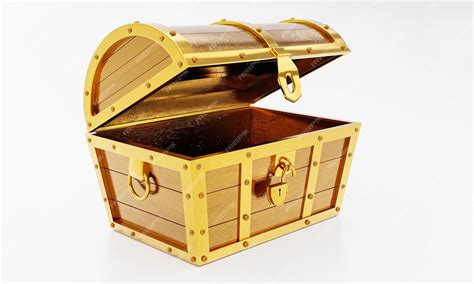 Premium Photo | Treasure chest made of gold Antique chest made of wood ...