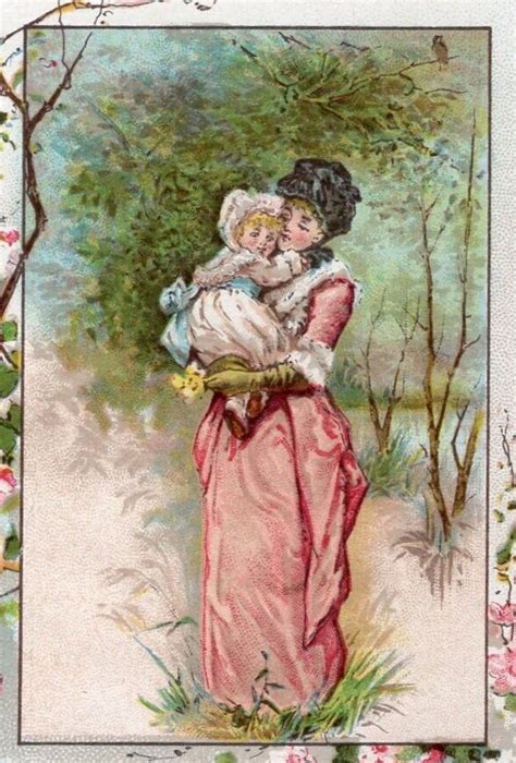 Victorian Cuckoo Trade Card Beautiful Woman Holding Infant Birds In