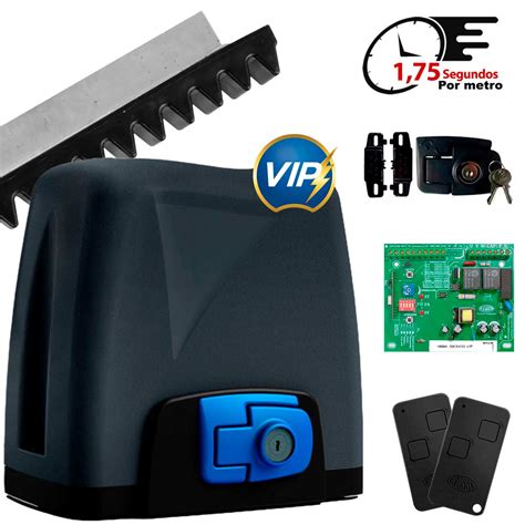 Kit Motor Automatizador Portão Eletrônico Rossi DZ Nano Vip 500Kg 1 4