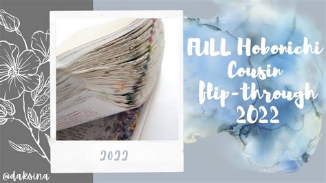 2022 Hobonichi Cousin A FULL Flip Through YouTube