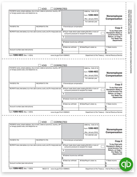 Quickbooks 1099 Nec Form Payer Copy 2 Discounttaxforms