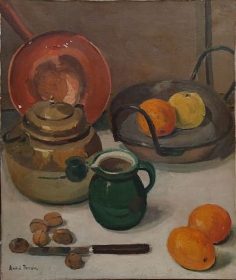 André Perrain Nature morte aux pommes MutualArt