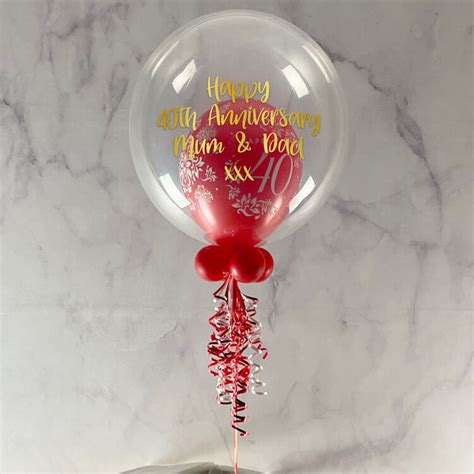 Happy 40th Anniversary Personalised Bubble Balloon From £3995