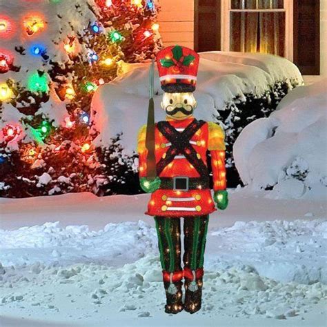 60 Inch 3d Flat Back Lighted Nutcracker Toy Soldier Pre Lit Christmas Indoor Out Christmas