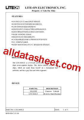 LTS3403LY Datasheet PDF Lite On Technology Corporation