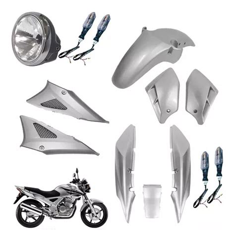 Kit Paralama Aba Tanque Rabeta Lateral Cbx 250 Twister Prata Frete grátis