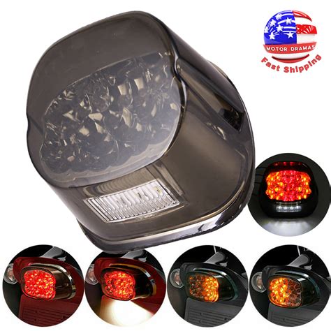 Smoke LED Tail Light Brake Turn Signals For Harley Tour Road King Glide