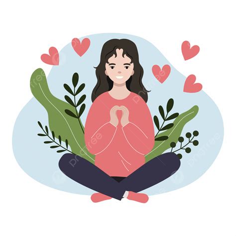 Lotus Position Clipart Vector Beautiful Girl In Lotus Position My