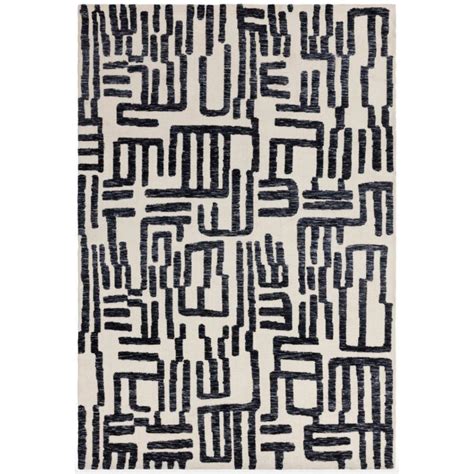 Tapis Moderne Abstrait Noir Et Blanc Script Brasilia Par Joseph Lebon