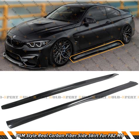 Psm Style Carbon Fiber Side Skirt Extension Panels For 2015 2020 Bmw F82 F83 M4 Ebay