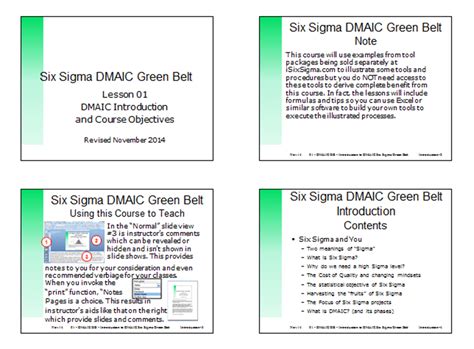 Six Sigma Dmaic Green Belt Training Slides