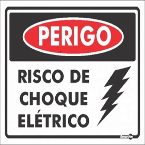 Placa Sinalização Perigo Risco Choque Eletrico 20x15x0 80mm Mega Limp RJ