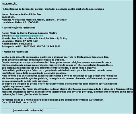 Exemplo De Carta Reclamação - 5