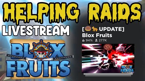 Helping Raids Blox Fruits 🔴livestream🔴 Youtube