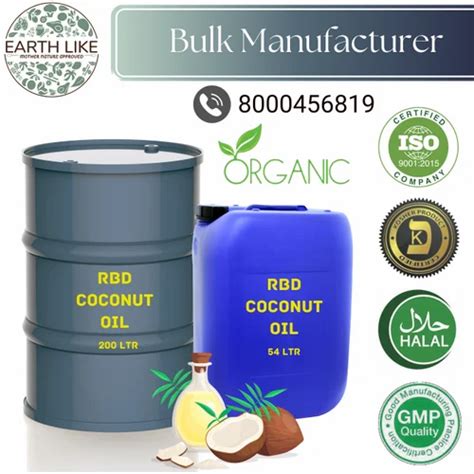 Earthlike Organics 54 Litre Refined Coconut Oil 0 1 At Rs 162 Litre In