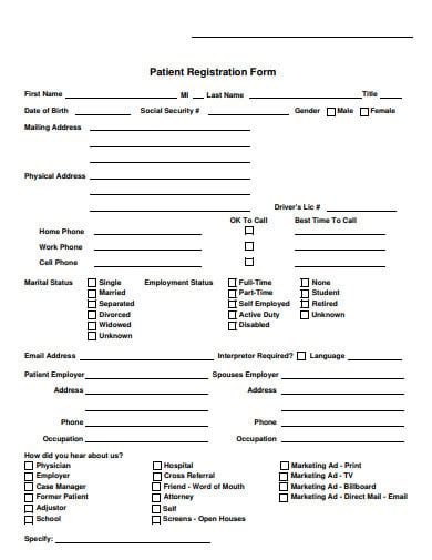 24+ Patient Registration Form Templates - PDF, DOC