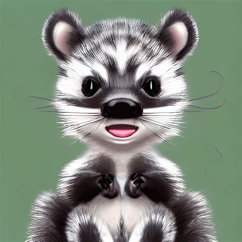 Cute Baby Skunk Face Graphic · Creative Fabrica