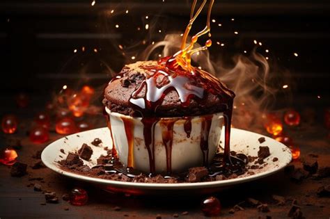 Premium Photo Molten Chocolate Volcano