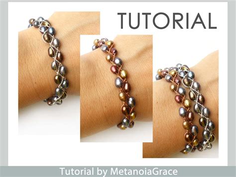 Pearl Bracelet Tutorial Beading Jewelry Tutorial Wire Etsy