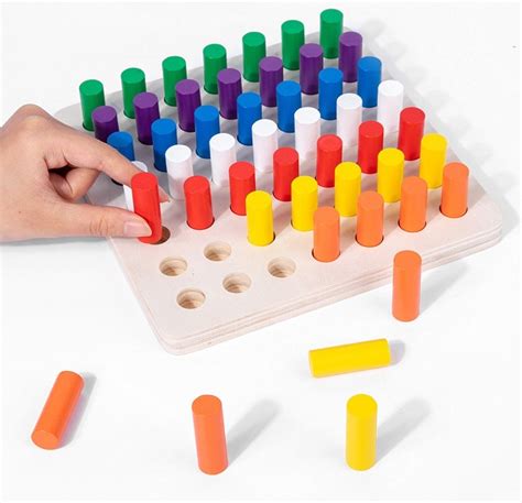 Wooden Educational Sensory Stick Toys Montessori Stick Board Toy