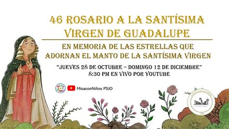 Invitación Devoción del rezo 46 Rosarios a las Santisima Virgen de