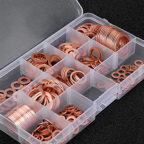 Pcs Solid Copper Washers Sump Plug Assorted Washer Kit M M W