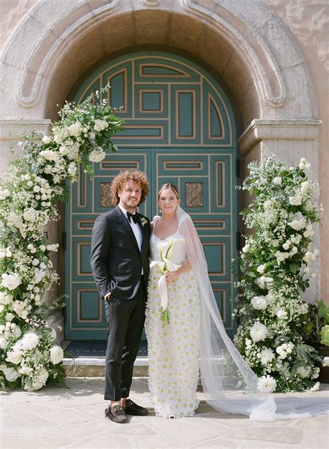 A Chic Floral Wedding Dress For This Gucci Green Coastal California