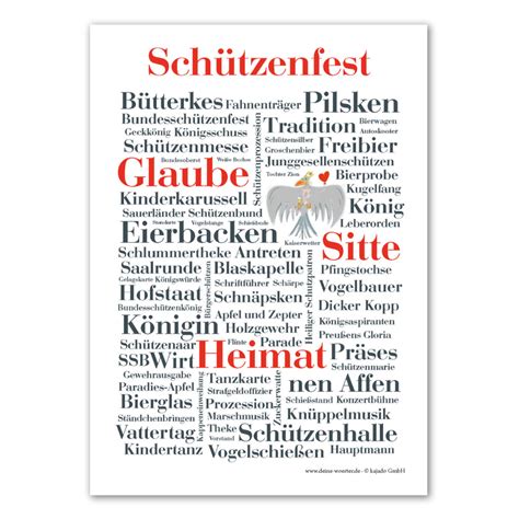 Poster Schützenfest Wörter Produkte Geschenkideen aus dem Sauerland