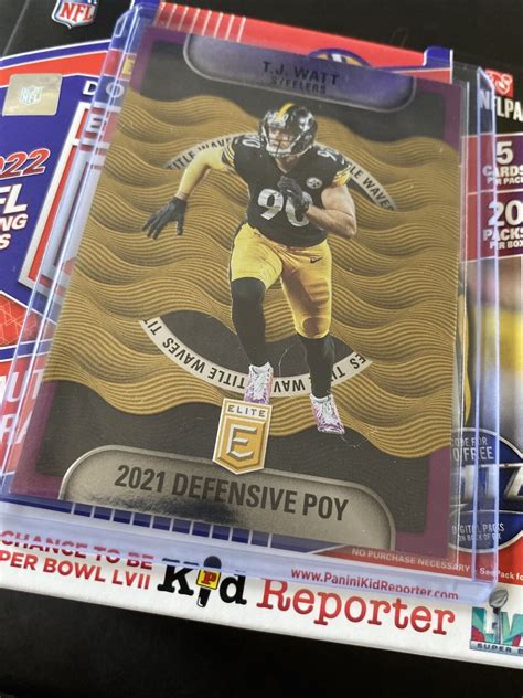 Tj Watt 2022 Donruss Elite Title Waves Parallel Purple Black Gold 13 75 Ebay