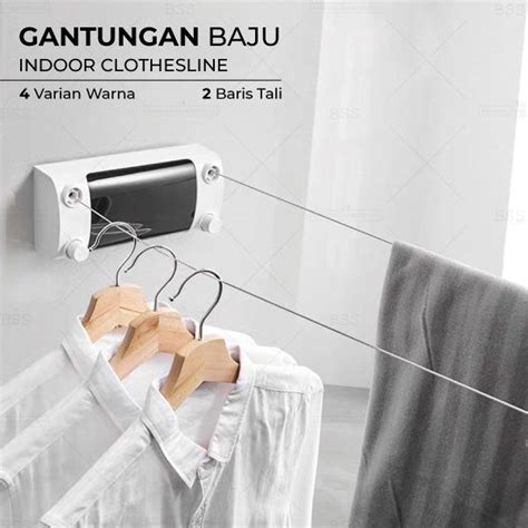 Roll Kawat Jemuran Baju Portable Gantungan Pakaian Otomatis Praktis